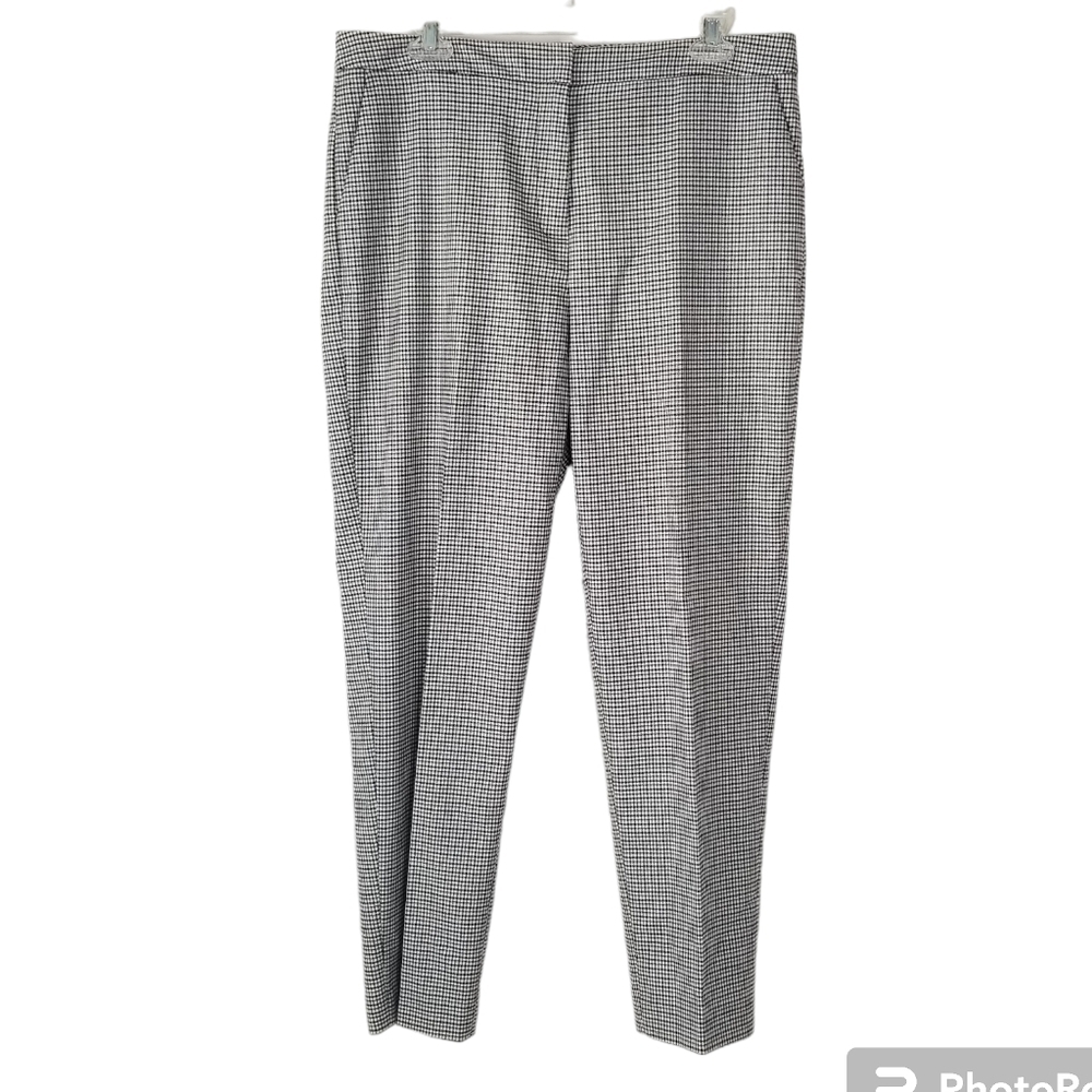 Halogen Straight Leg Houndstooth Print Trousers Size 12 Black/White